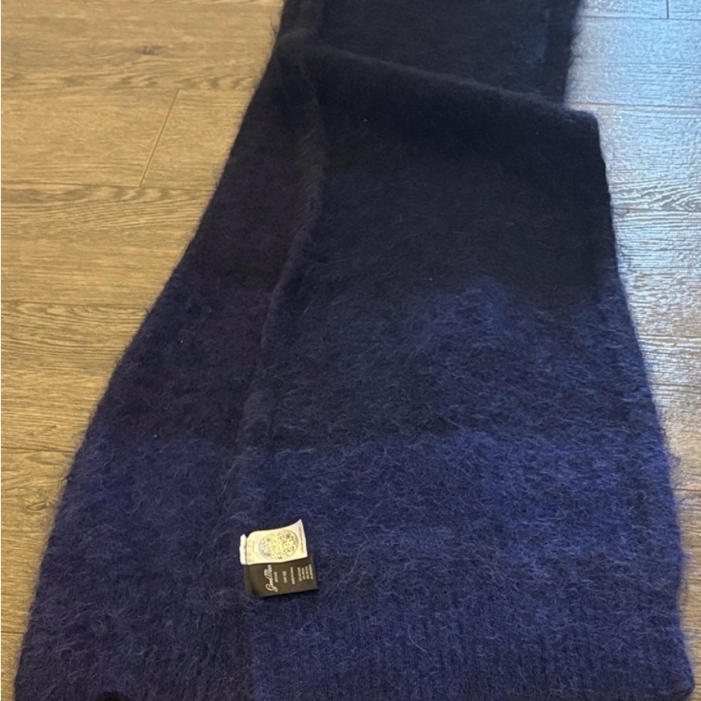 Men's Navy and Black Gradient Mohair-Blend Scarf